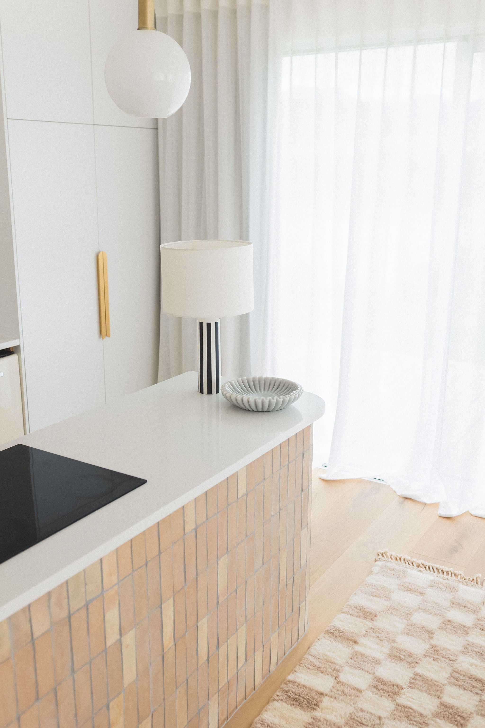 kitchen island moroccan tile