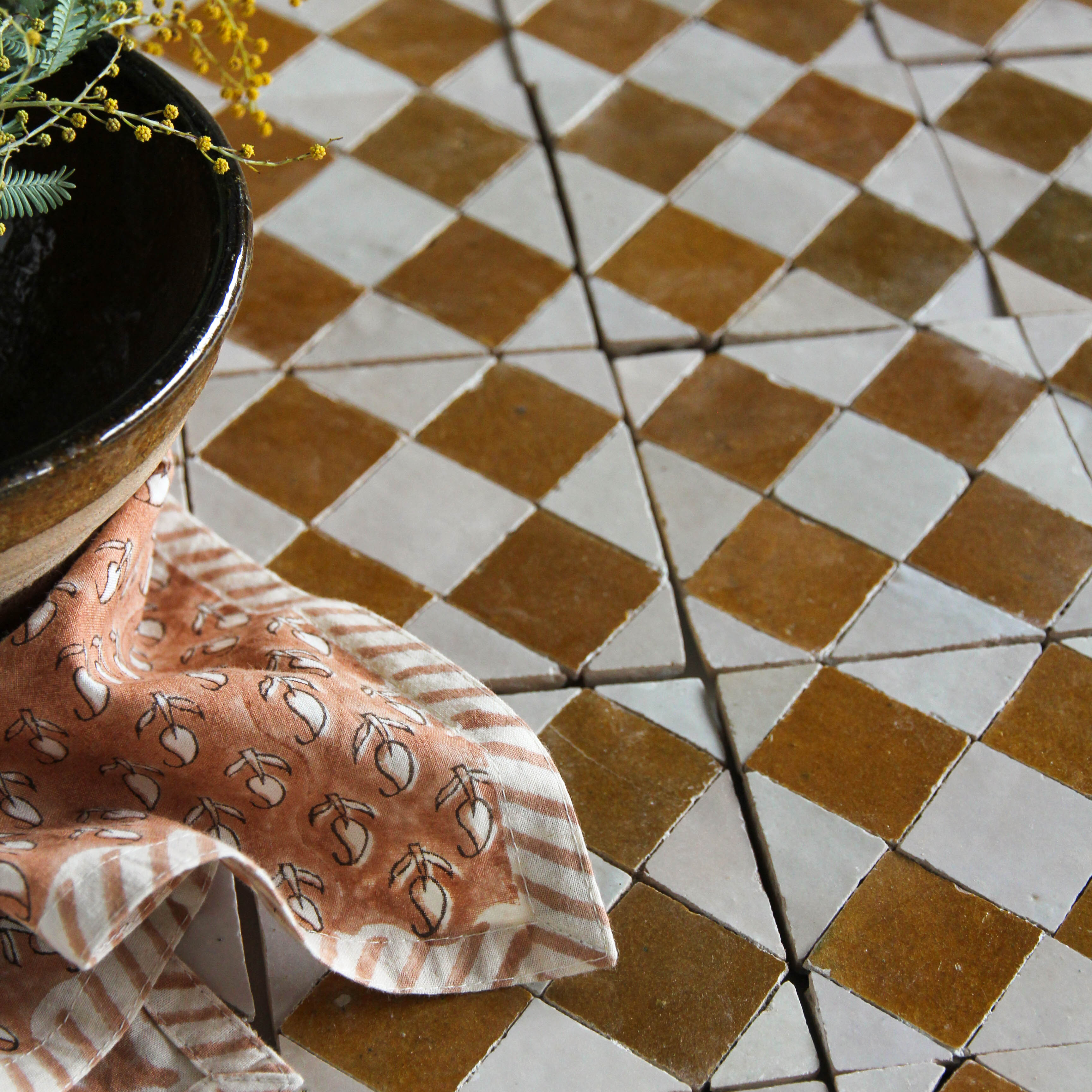 Moroccan Zellige Mosaic EZR0225 Manuka, Oat