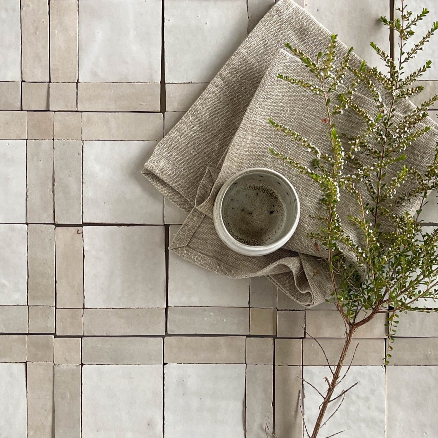 Moroccan Zellige Mosaic EZR0226 Snow & Dust