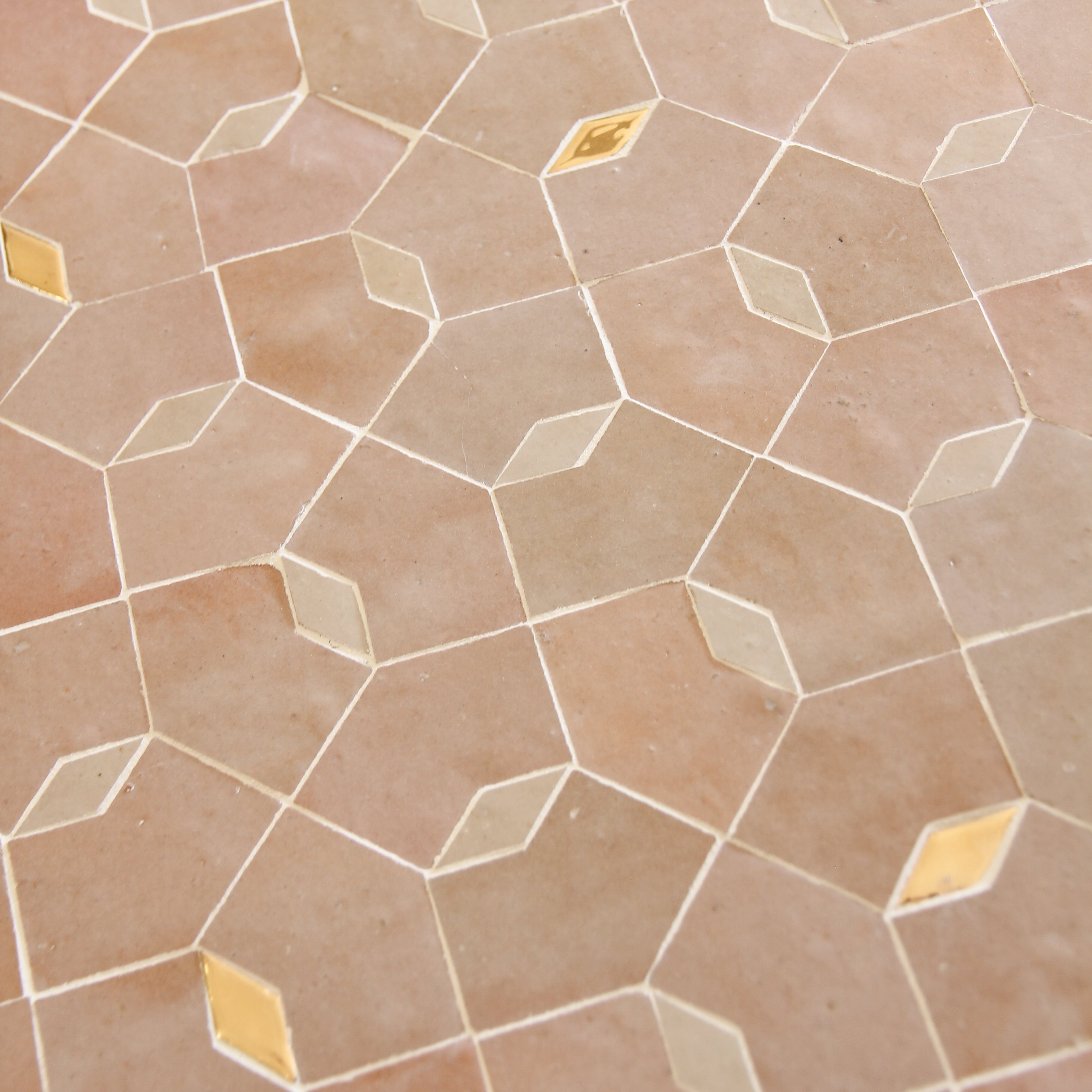 Moroccan Zellige Mosaic EZR0227 - Moroccan Pink, Dust & Oro