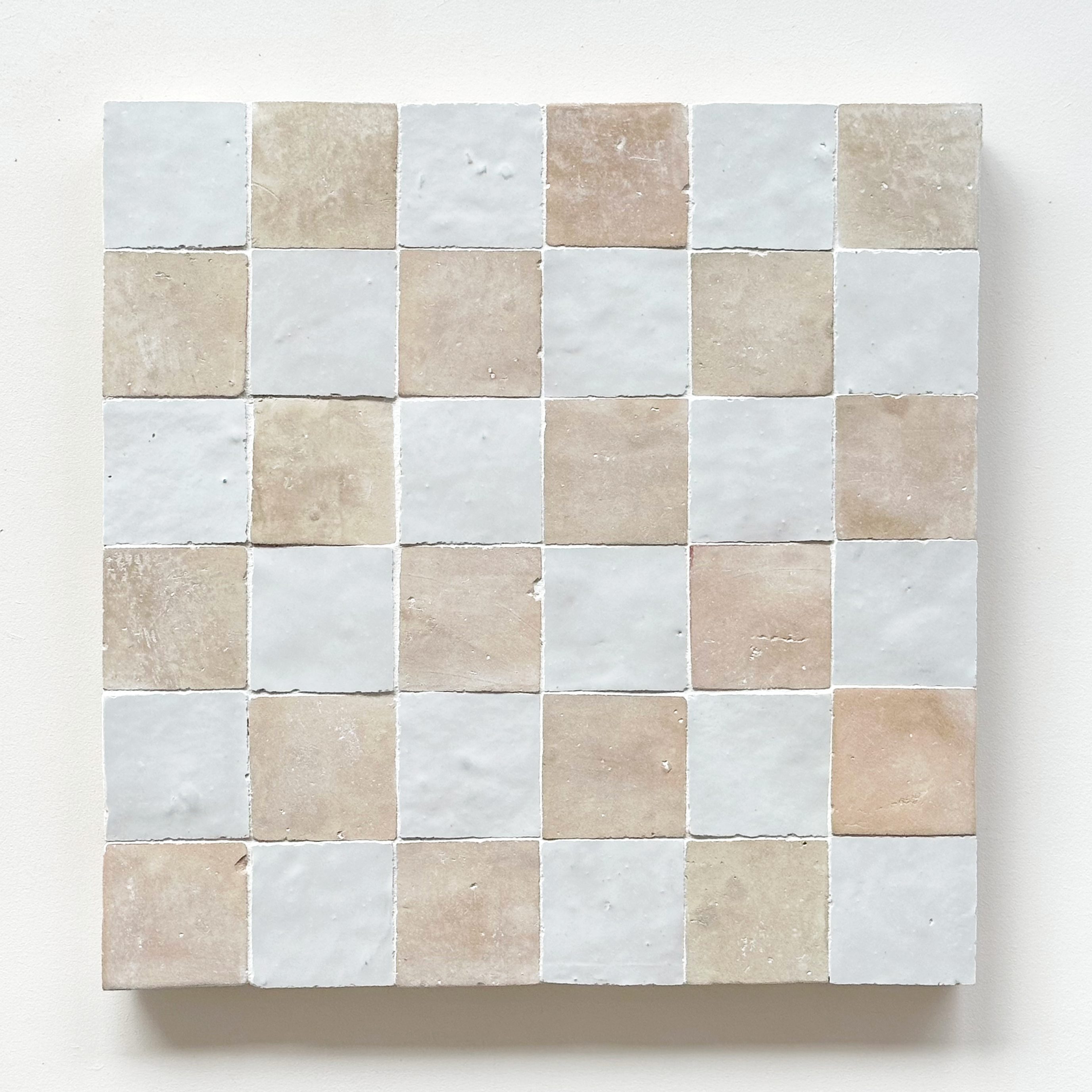 Moroccan Zellige Mosaic EZR1505: Snow and Clay