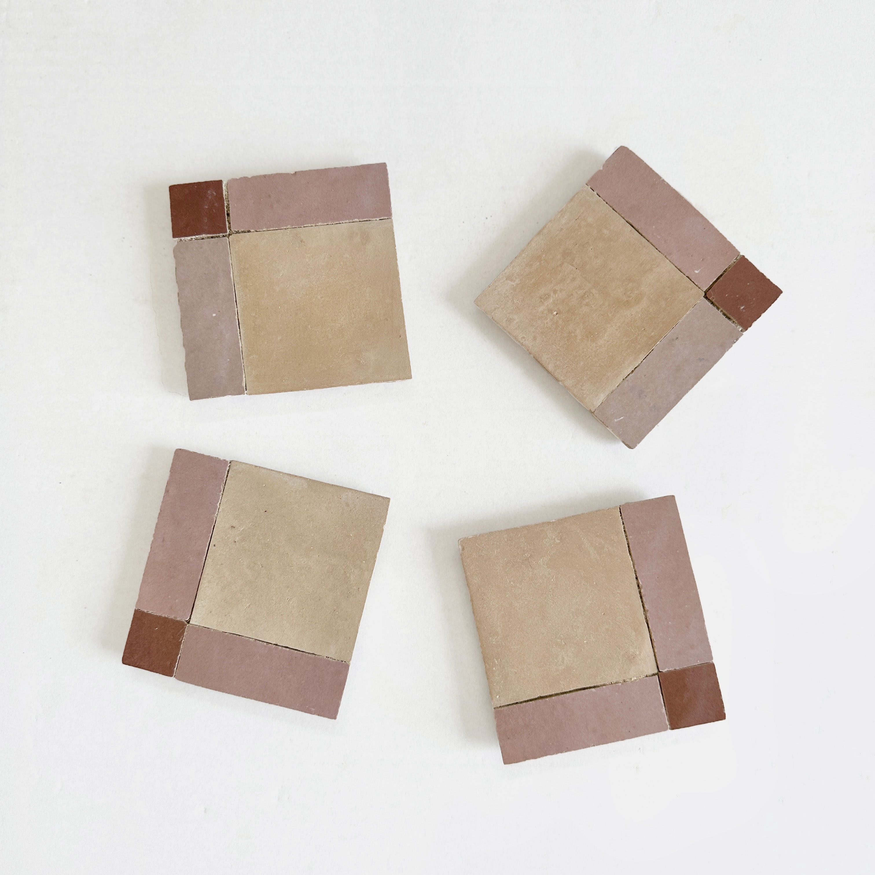 Moroccan Zellige Mosaic EZR0226 Clay, Moroccan Pink & Rust