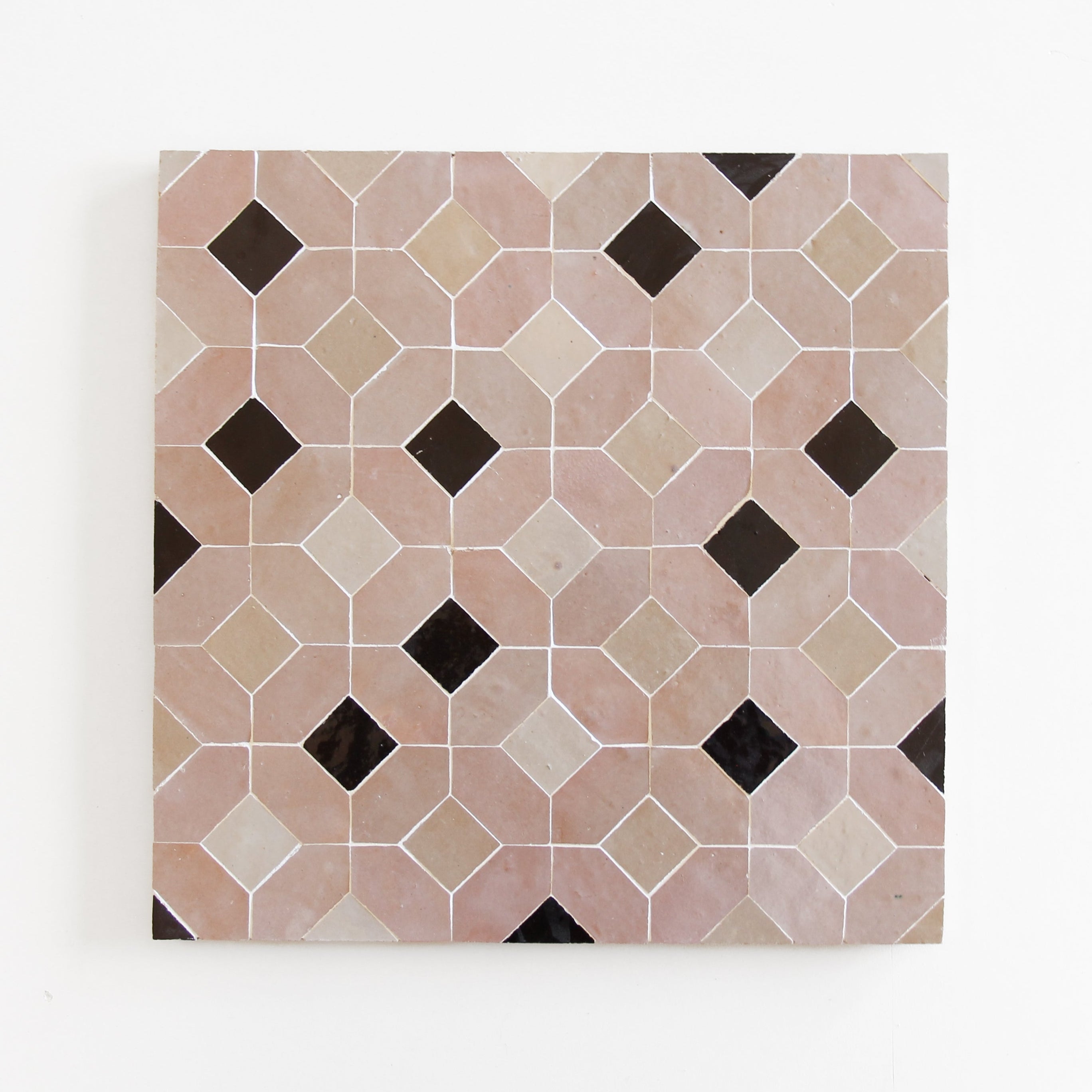 Moroccan Zellige Mosaic EZR0229 - Moroccan Pink, Chocolate, Oat