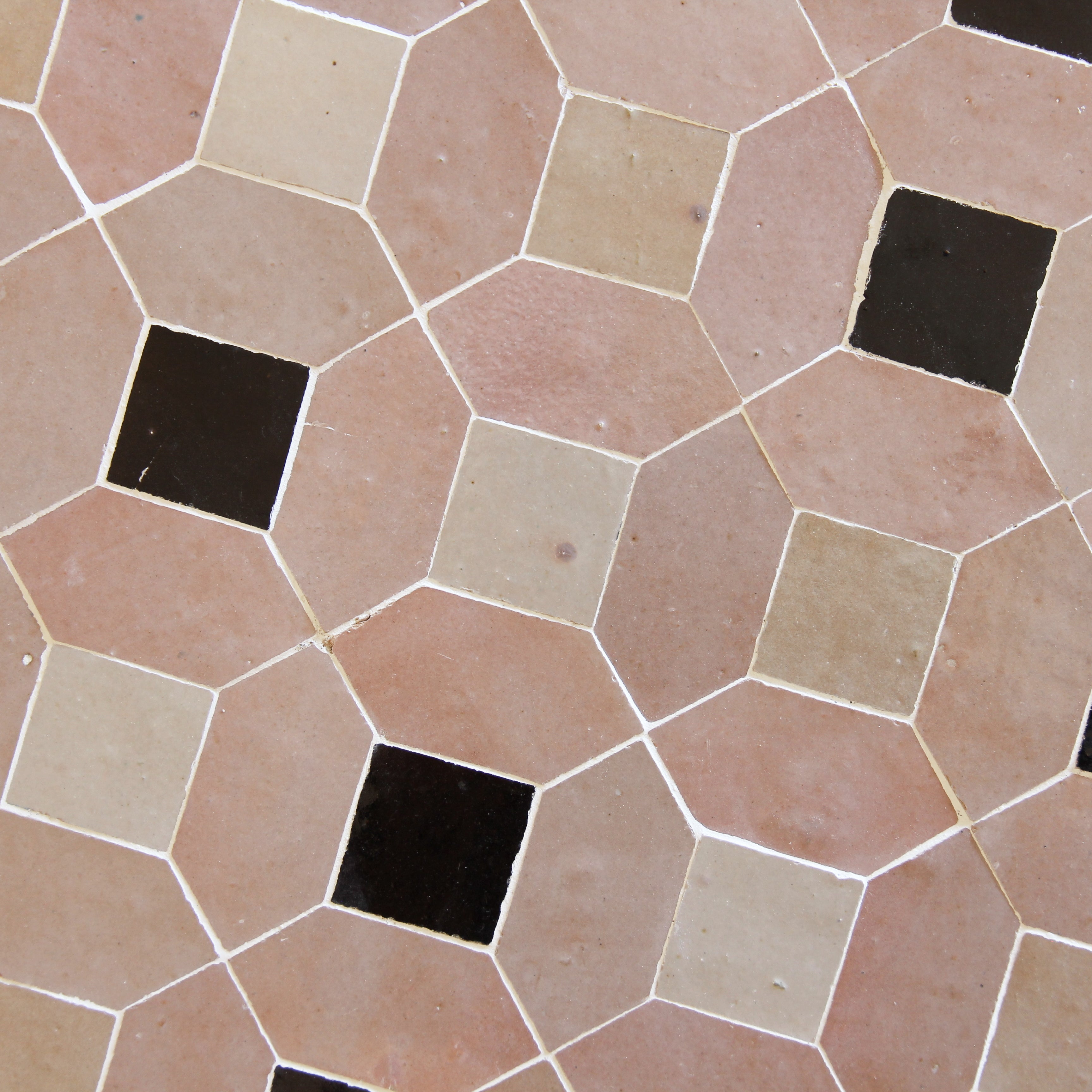 Moroccan Zellige Mosaic EZR0229 - Moroccan Pink, Chocolate, Oat