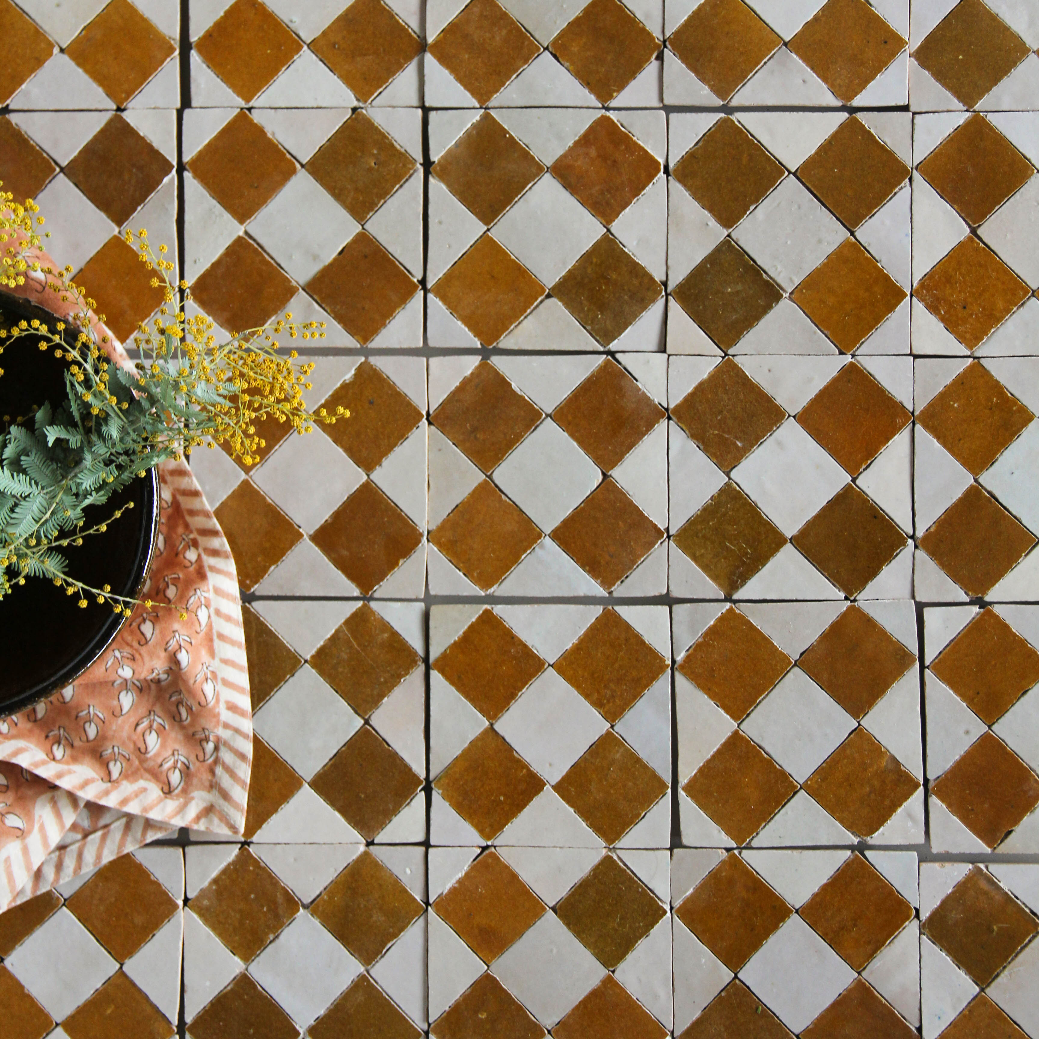 Moroccan Zellige Mosaic EZR0225 Manuka, Oat