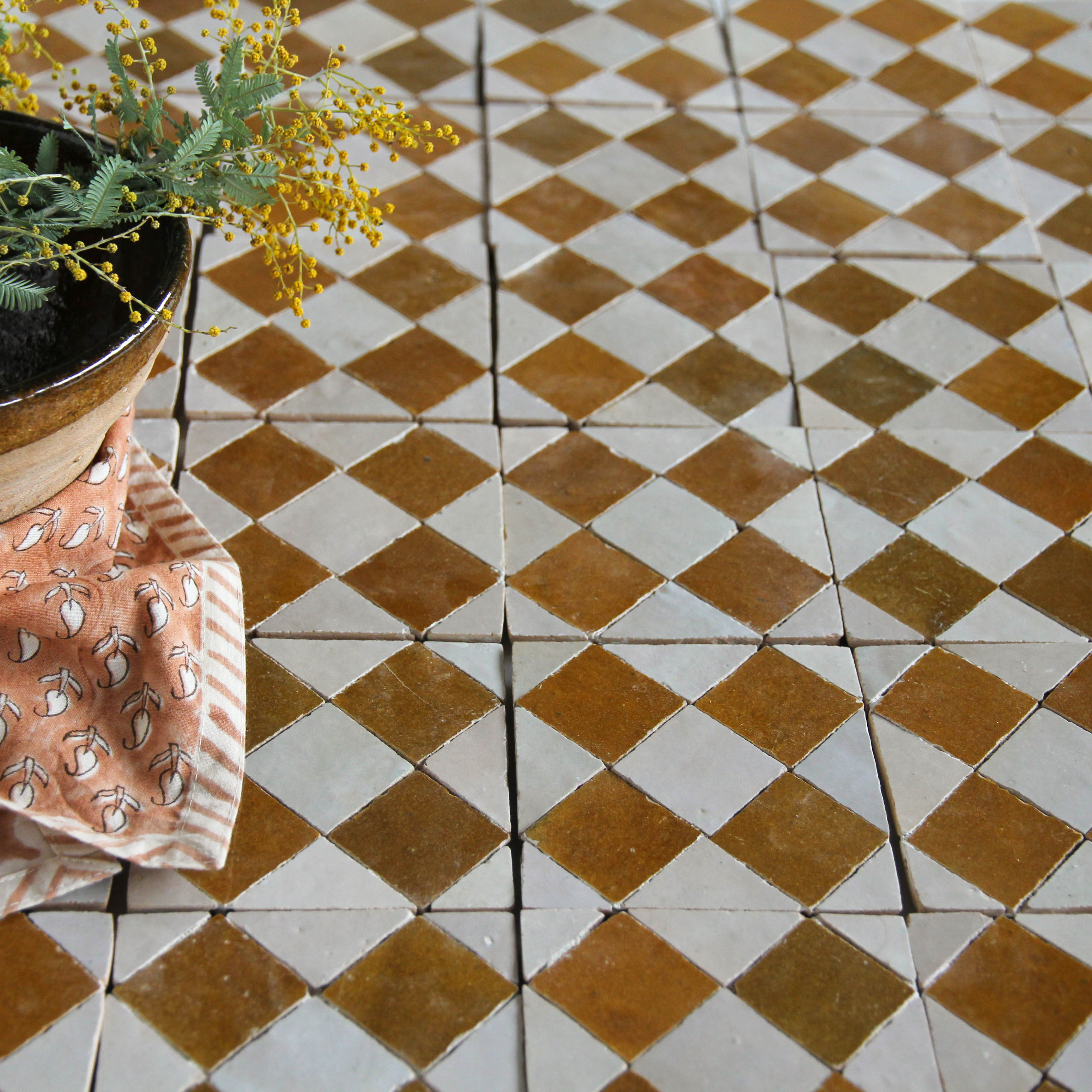 Moroccan Zellige Mosaic EZR0225 Manuka, Oat