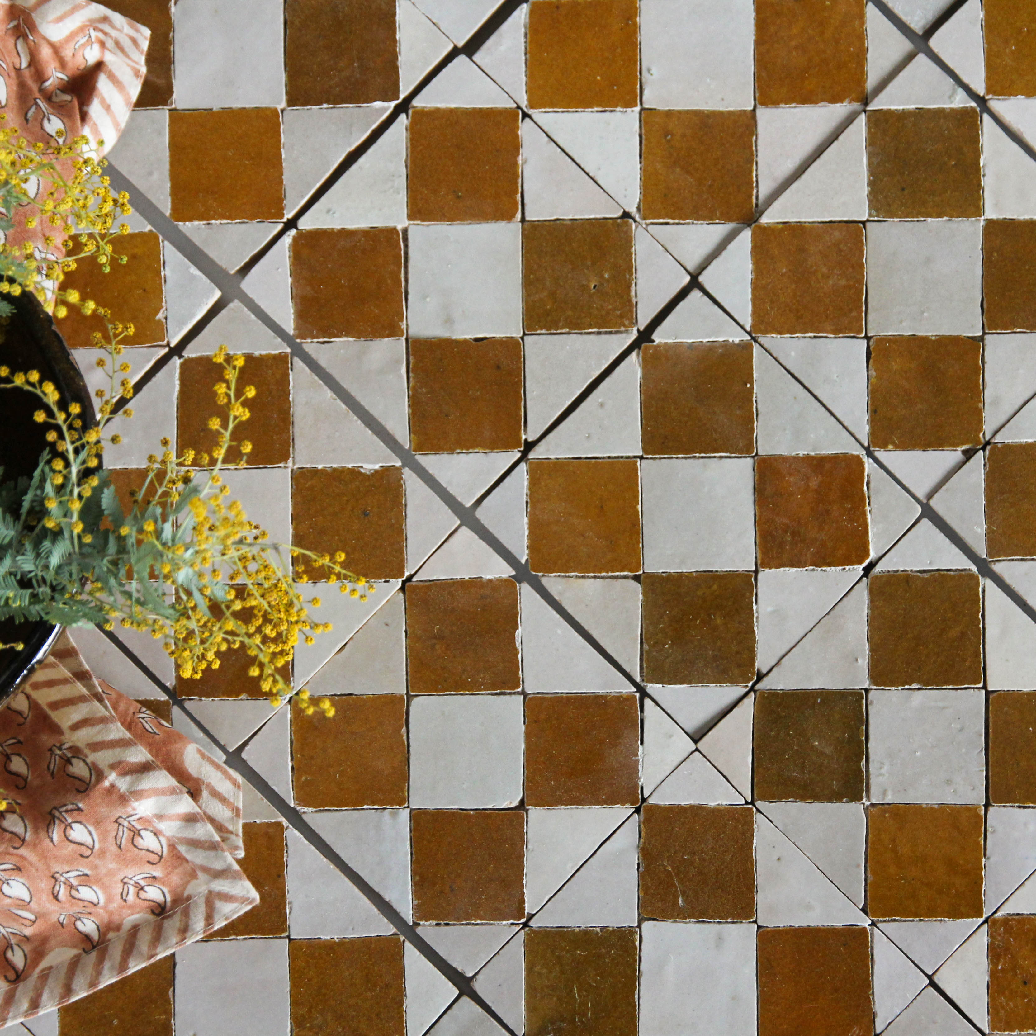 Moroccan Zellige Mosaic EZR0225 Manuka, Oat