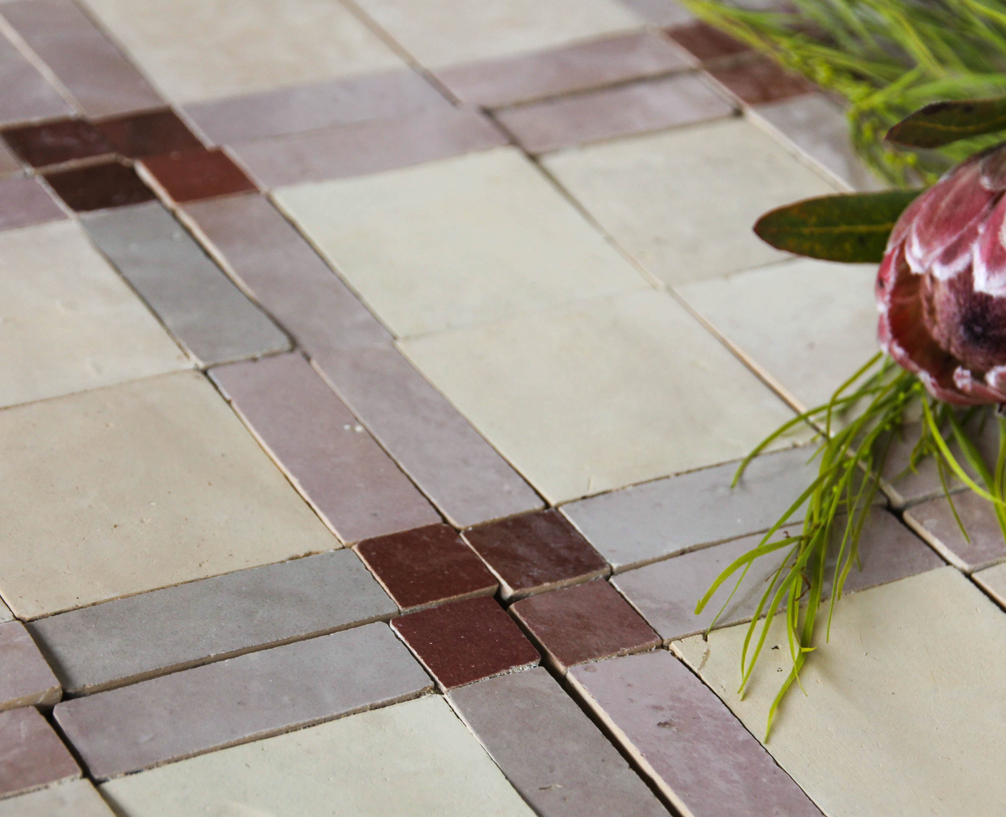 Moroccan Zellige Mosaic EZR0226 Clay, Moroccan Pink & Rust