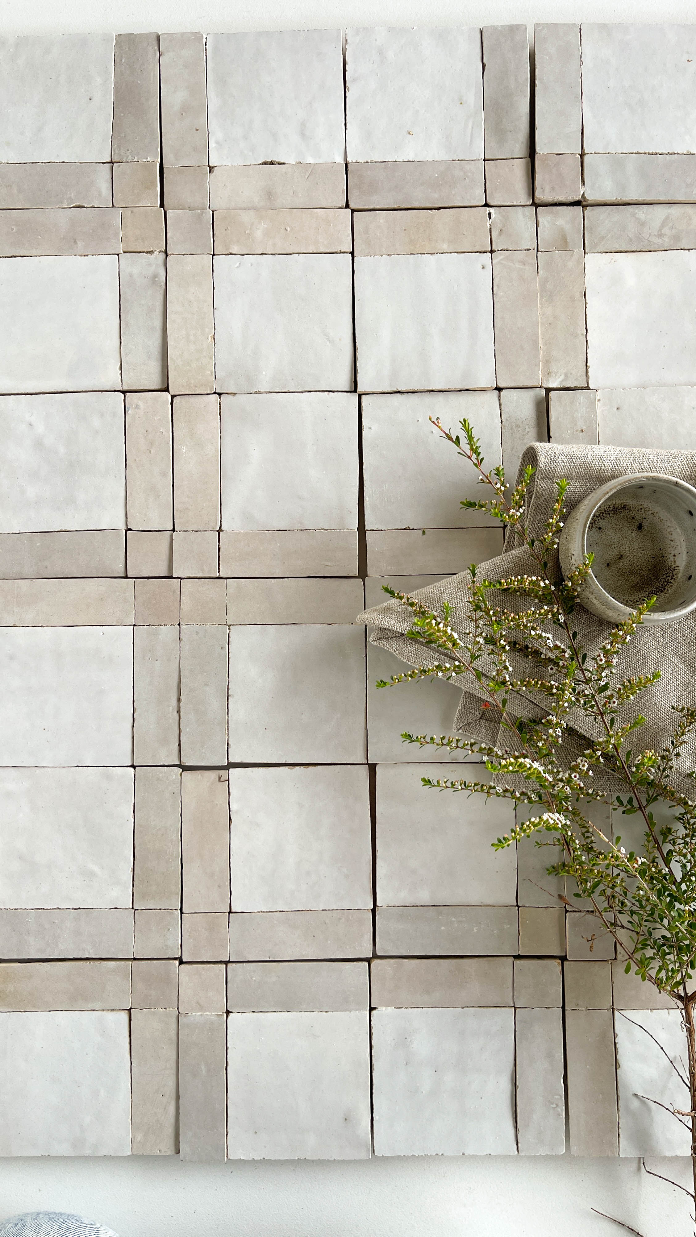 Moroccan Zellige Mosaic EZR0226 Snow & Dust