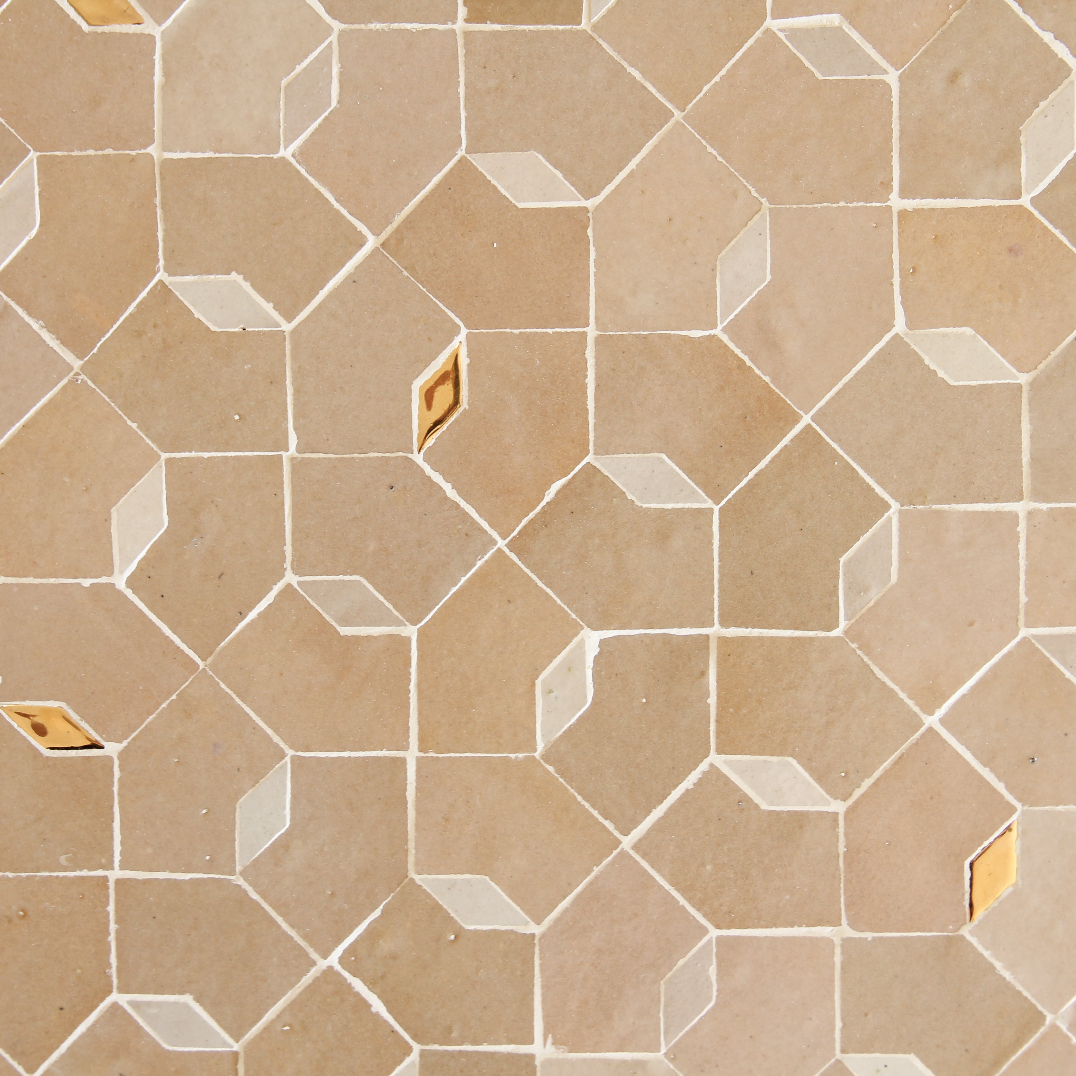 Moroccan Zellige Mosaic EZR0227 - Latte, Dust & Oro