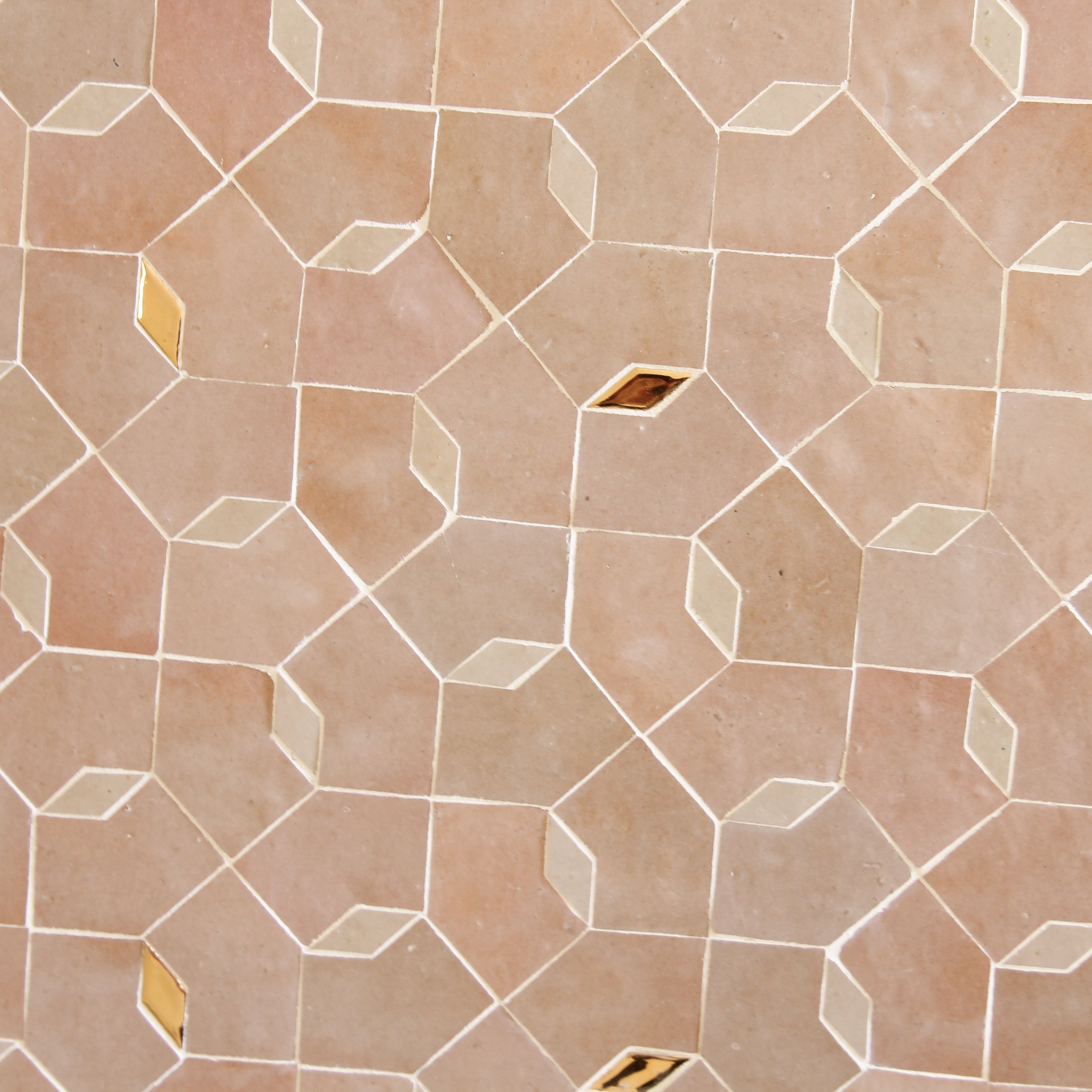 Moroccan Zellige Mosaic EZR0227 - Moroccan Pink, Dust & Oro