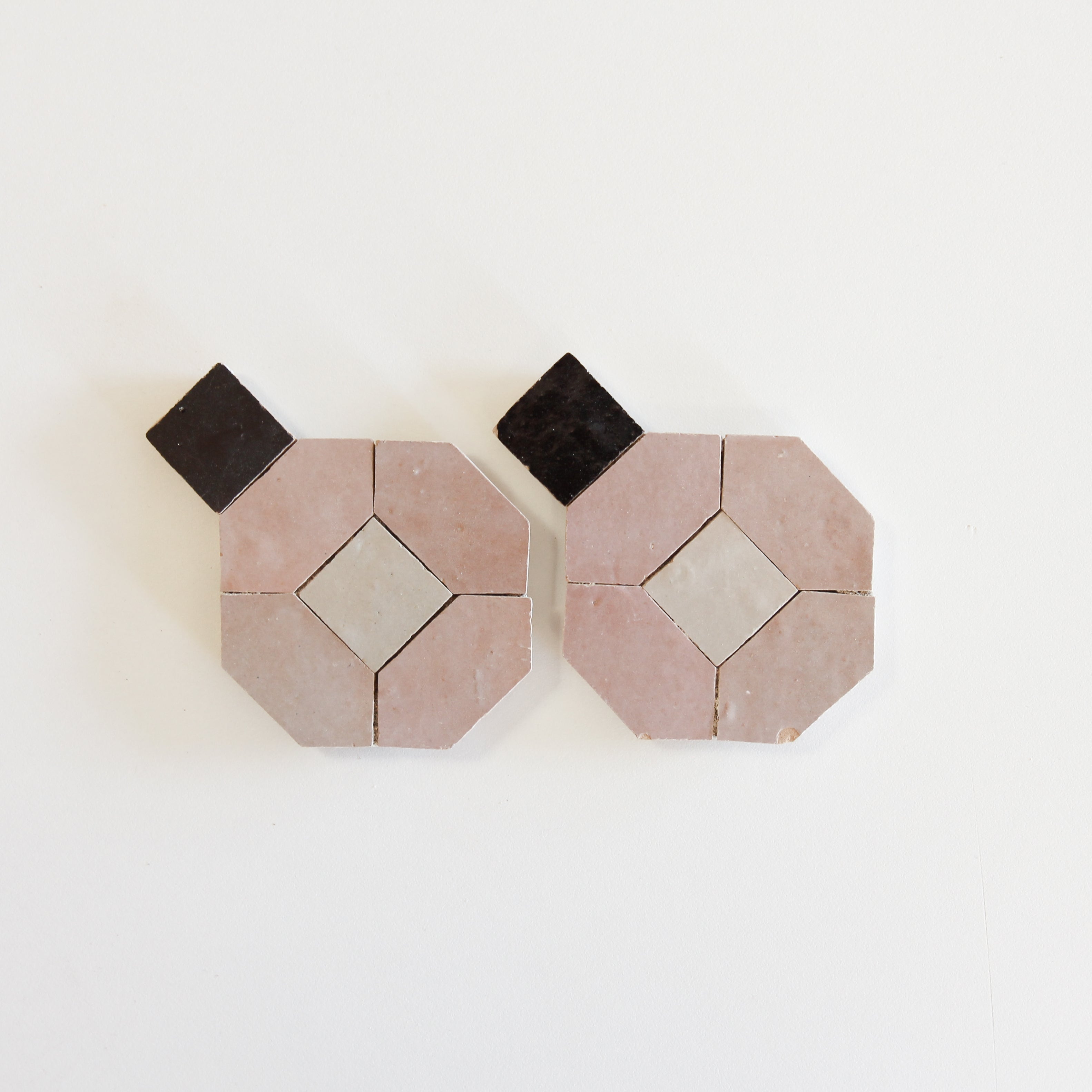 Moroccan Zellige Mosaic EZR0229 - Moroccan Pink, Chocolate, Oat