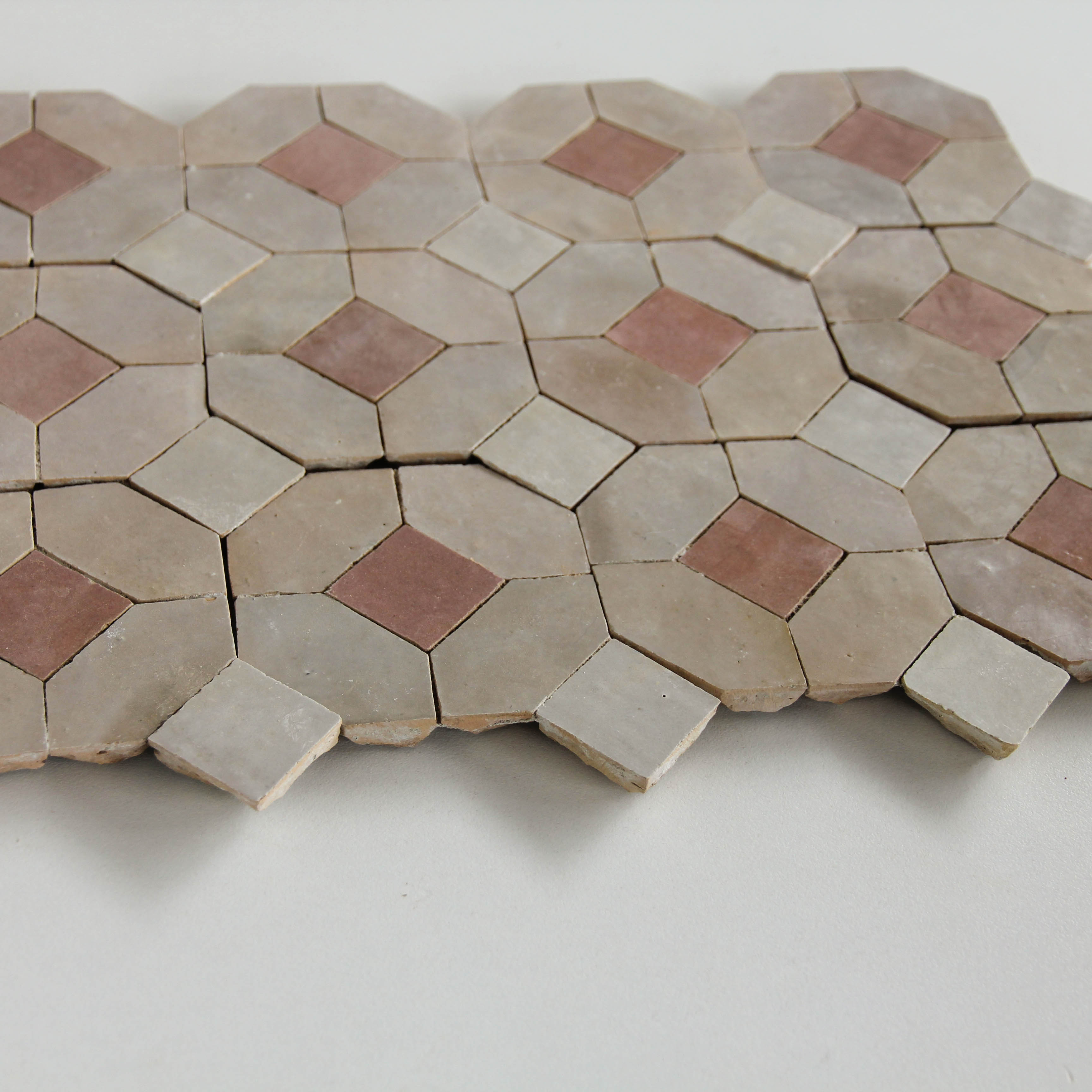 Moroccan Zellige Mosaic EZR0229 - Moroccan Pink, Latte, Dust & Oat