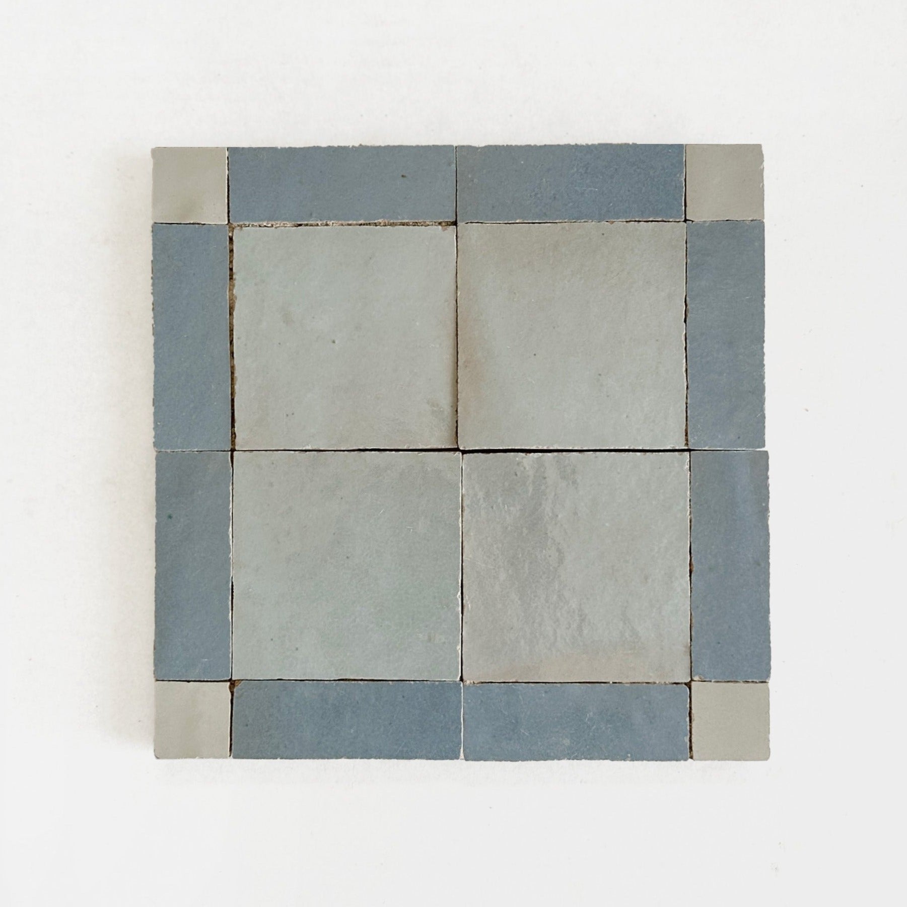 Moroccan Zellige Mosaic EZR0226 Duck Egg Blue, Clear Sky &amp; Chameleon