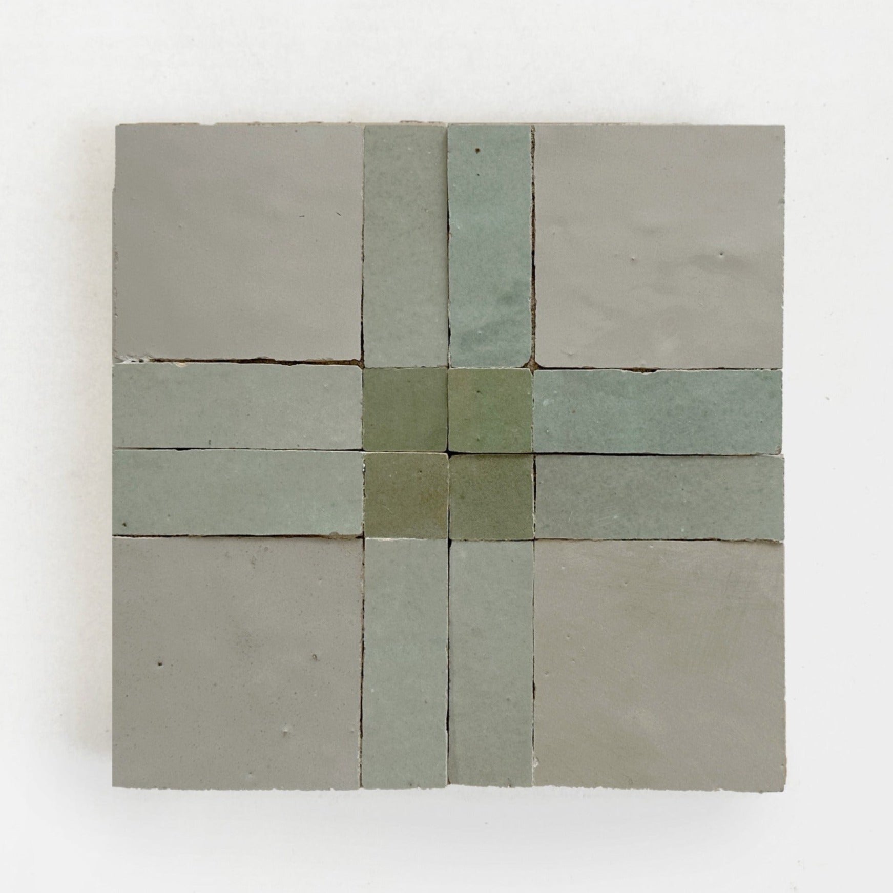 Moroccan Zellige Mosaic EZR0226 Moss, Avocado, Chameleon