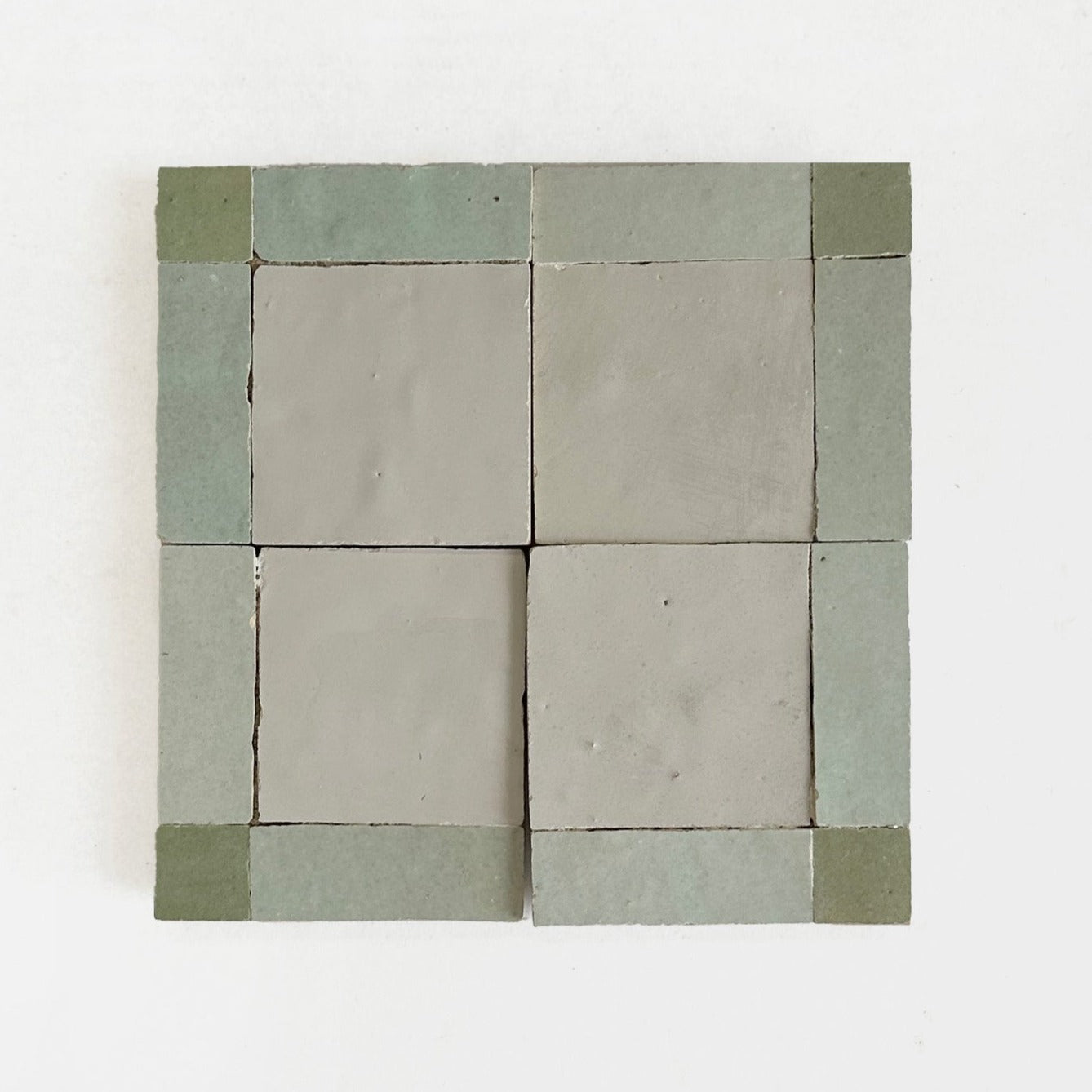 Moroccan Zellige Mosaic EZR0226 Moss, Avocado, Chameleon