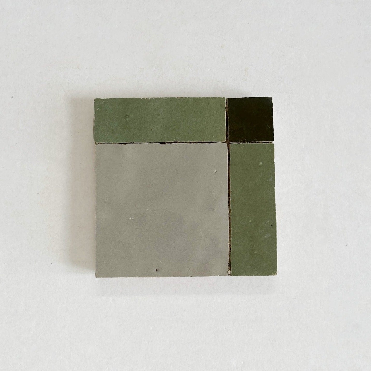 Moroccan Zellige Mosaic EZR0226 Dark Green, Avocado & Chameleon
