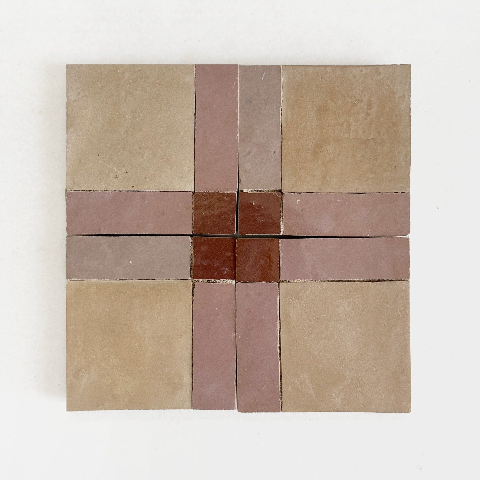 Moroccan Zellige Mosaic EZR0226 Clay, Moroccan Pink & Rust
