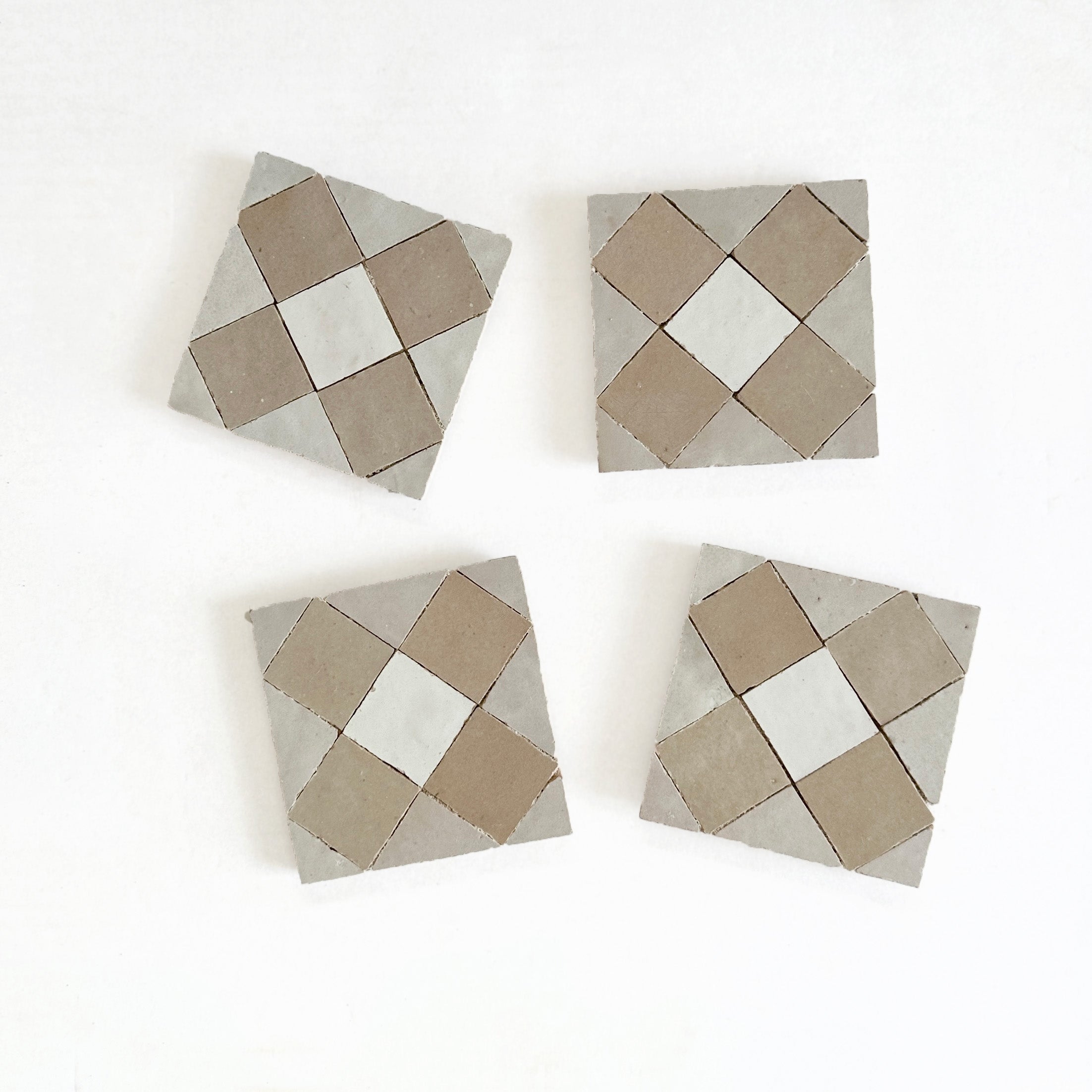 Moroccan Zellige Mosaic EZR0225 Oat, Latte, Snow